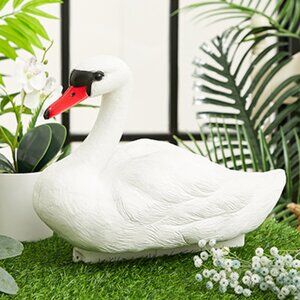 DEEKIN Floating Swan Decoys 14 inch SET OF 4 Plastic Swans For Pond Lake NEW